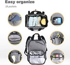 Hap Tim Diaper Bag Backpack,Large Capacity Travel Back Pack Maternity Baby Nappy Changing Bags, Double Compartments with Stroller Straps,Waterproof,Grey (US7340-G) - Image 3