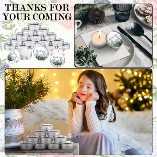 MTLEE 50 Pcs Woodland Wedding Candles Gift Favors for Guests 1 oz - Image 3