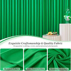 10 ft x 10 ft Wrinkle Free Green Backdrop Curtain for Parties, 2 Panels 10ft Polyester Green Photo Backdrop Drapes for Graduation Birthday Wedding Party Stage Curtains - Image 3