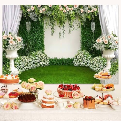 15X10Ft Wedding Backdrop Spring Flowers Background Photography Backdrops for Parties Wedding, Girls Birthday Princess Weeding Bridal Shower Floral Anniversary Ceremony Decor - Image 4