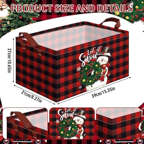 CHENGU 6 Pack Christmas Storage Bin Collapsible Christmas Baskets for Gifts - Image 3