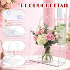 LEIFIDE 50 Pcs Plastic Clear Gift Bags with Handles,11.8 X 13.8 X 4.7 Inch - Image 3