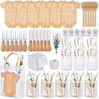 55Pcs Baby Shower Prizes for Game Winners 6 Sets Bodysuit Shaped Cheese Board Gift with Spoons Butter Spreaders Kitchen Towels Bridal Gift Bags Shower Party Favors for Guests (Bodysuit Shaped, 6 Sets) by WishFond