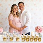 Aliggbent 48 Pack Mini Honey Jars Party Favors in Bulk, 1.5 oz Small Hexagon Glass Honey Jars with Dippers, Lids, Cute Stickers, Bee Charms, Gift Bags and Jute for Baby Showers, Weddings & Birthdays - Image 6