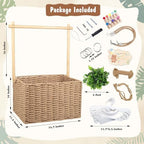Wisreach Wooden Woven Baby Shower Crate – Foldable Storage Basket with Handles, Handwoven Gift Box for Baby Shower & Newborn Essentials, Welcome Gift for Baby Shower, Newborn Boys Girls - Image 2