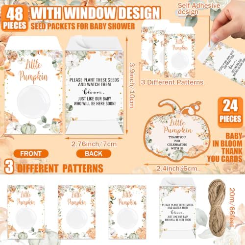Reallnaive Fall Autumn Little Pumpkin Baby Shower Party Decorations Set - Image 4