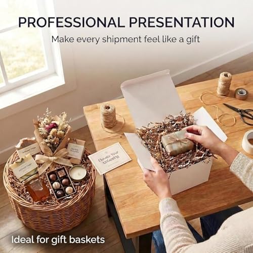 BOX USA Kraft Crinkle Paper Filler (10lb) - Shredded Paper for Basket Stuffing, Shipping, Packaging, Confetti, Crafts & Holidays - Crinkle Cut - Image 2