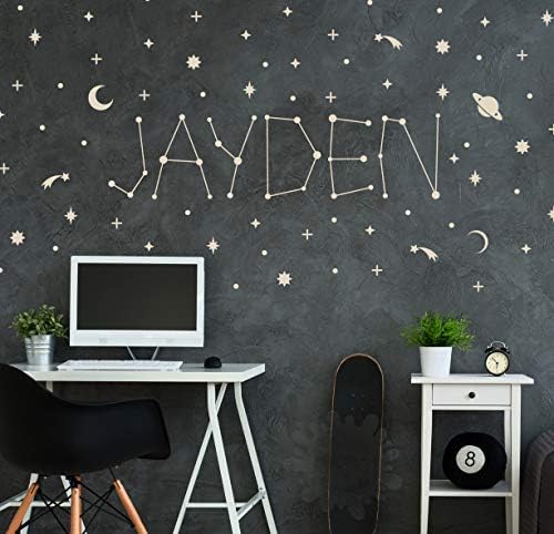Space Name wall Decal/Custom Name Sticker/Personalized Stars/Baby Name Decal/Kids Name/Galaxy/Constellation/Boys Room/Zodiac - Image 2
