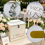Acrylic Card Box with Lock & Slot, Warmy Cream Wedding Card Boxes for Reception Monetary Envelope Cash Gifts, Large Gift Cards Holder Box for Graduation Bridal Baby Shower Party Supplies - Image 5