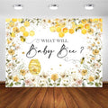 Avezano Baby Bee Gender Reveal Backdrop - Honeycomb Bee Theme Party Decorations Banner (8x6ft) by AVEZANO