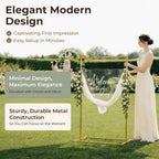 Wedding Welcome Sign Stand, 50" Standard Height - Gold Metal Sign Holder with 6 Leather Straps, Easel Stand for Seating Charts & Event Décor - Image 4