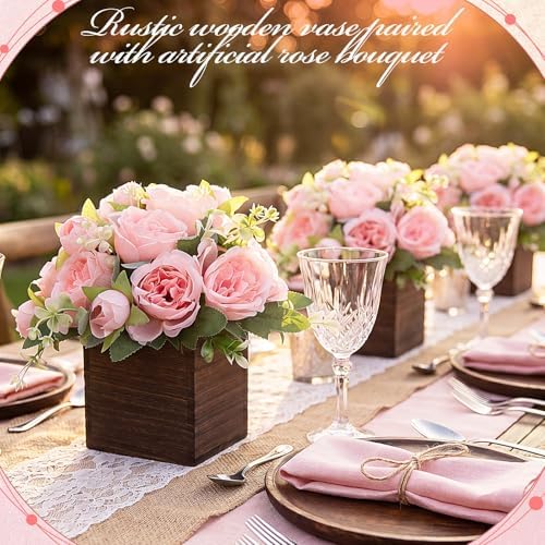 6 Sets Artificial Peonies Flower Table Centerpieces, Light Pink - Image 5