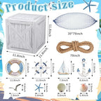 JellyArch 18 Pcs Nautical Party Decor Treasure Chest set, Blue, Nautical - Image 2