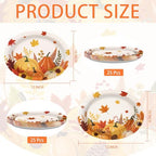 50Pcs Fall Cartoon Pumpkin Large Oval Paper Plates 10" x 12" Heavy Duty - Image 2