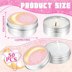 MTLEE 50 Pcs Over The Moon Baby Shower Candles 1 Oz, Pink - Image 6