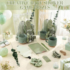 61 Pcs Baby Shower Game Prizes for Winners 6 Sets Green Wedding Bridal Shower Gifts Include Notebook Pen Hair Tie Ceramic Mugs Thank You Card Eucalyptus Leaves Party Favor Gifts for Guests - Image 3