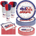 400 Pcs Disposable 250th Anniversary 4th of July Tableware Set for 50 Guest by COSINIA