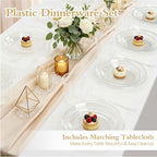 30Guests Clear Plastic Plates and Napkins Party Supplies for Birthday - Image 2