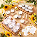 MTLEE 24 Sets Bee Baby Shower Favors for Guest Bulk Including Lavender Scented Candles and Empty Matches Jars with Cork Top Thank You Cards and Organza Bags for Baby Shower Party Souvenir - Image 2