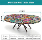 Colorful Mandala - Style Pattern Print Oval Tablecloths Leakproof & Sturdy Washable for Mother's Day Father's Day Valentine's Day Fits for 52" x 70" Oval Table - Image 4