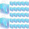 Sherr 25 Pcs Clear Holographic Small Gift Bag Iridescent Reusable PVC Plastic Gift Wrap Tote Bag for Shopping Wedding Birthday Baby Shower Party Favor, 7.87" x 7.87" x 3.15" by Sherr