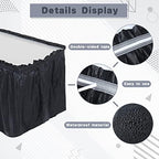 Tegeme 8 Pieces Black Plastic Table Skirts for Rectangle Tables, 14 ft x 29 in Disposable Ruffle Table Skirting with Adhesive Strip, Bulk Party Supplies for Wedding, Birthday, Baby Shower & Banquet - Image 3