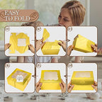 KPOSIYA 65PCS Bakery Boxes with Window 6x6x3 Inches 5 Style Cookie Boxes Small Pastry Boxes for Candy, Dessert, Pastry, Donuts, Birthday Party, Wedding(Gold) - Image 4