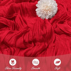 30 Pack Red Cheesecloth Table Runner 17 x 108 inch Cheese Cloth Table Runners 9ft Red Table Runner Rustic Romantic Sheer Gauze Runner for Wedding Party Baby Shower Table Decoration - Image 5