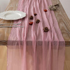 10Pcs Dusty Rose Cheesecloth Table Runner 120 Inches for Party Home Decor - Image 2