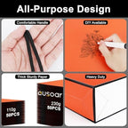 EUSOAR Orange Gift Bags, 50pcs 12.5"x4.5"x11" Paper Shopping Gift Bags with Cloth Handle, Gift Wrap Treat Thank You Bags Bulk for Wedding Party Favors Grocery Baby Shower Birthday - Image 3