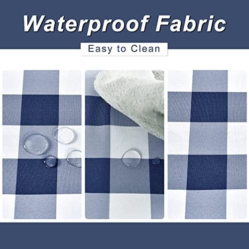 Hiasan Buffalo Plaid Table Runner Navy Blue and White 14W x 60L, 1 Piece - Image 5