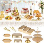 12 PCS Gold Cake Stand Set, Dessert Table Display Set by Home