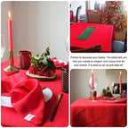 4 Pack Square Table Cloth 52x52 Inch Red Tablecloth Machine Washable Fabric Polyester Table Cover for Dining, Buffet Parties, Picnic, Events, Weddings and Restaurants（Red） - Image 5