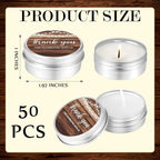 MTLEE 50 Pcs Wedding Candles Gift Favors for Guests 1 Oz, Wooden Grain - Image 5