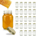 RetroPak Mini Mason Jars with Lids, 24 Pack, 3 oz Glass Honey Jars, Gold by Unknown