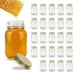 RetroPak Mini Mason Jars with Lids, 24 Pack, 3 oz Glass Honey Jars, Gold by Unknown