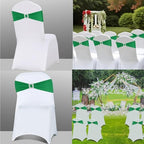 Spandex Emerald Green Chair Sashes Bows 50 PCS Stretch Chair Cover Band - Image 5