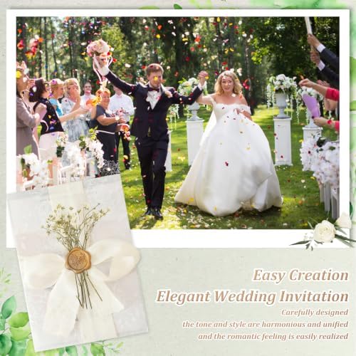150PCS Wedding Invitation Kit, 5x7 Pre-Folded Vellum Jackets & Wax Seals - Image 7
