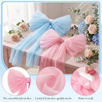 6 Pcs Large Pink and Blue Mesh Bows for Backdrop 31.5"x19.7" - Image 2