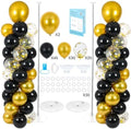 Balloon Column Stand with 102 Balloons, Balloon Column Kit Set of 2, Metal Balloon Tower Stand with Base for Floor, Height Adjustable from 1.57 to 7 Ft, For Party Decorations by Lanboon