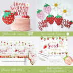 Strawberry Baby Shower Decorations Party Supplies, A Berry Sweet Baby Is On The Way Decor, It's a Girl Gender Reveal, Baby Shower Backdrop Balloon Arch Box Mom to Be Sash Tablecloths Cake Topper - Image 6