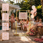GOJAWAY 68" Honey Yellow Welcome Wedding Sign Stand, 2 Water Bags & Straps - Image 6