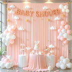 10x10FT Backdrop Curtains with Rod Pockets - Wrinkle Free Photo Stage Backdrop 2 Panels Curtains Drapes for Photography Wedding Party Baby Shower Decorations (Blush Pink) - Image 2
