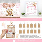 Hombae Beary First Birthday Decorations for Girl, Teddy Bear 1st Birthday Party Supplies, Pink Ivory Balloon Garland, Girl Baby Photo Banner, Bear Birthday Themed Decor Party Pack - Image 5