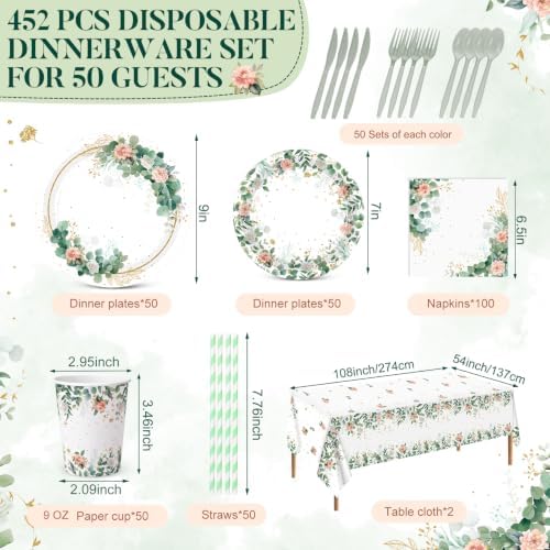 Ceenna Greenery Party Supply Decoration for 50, Sage Green - Image 2