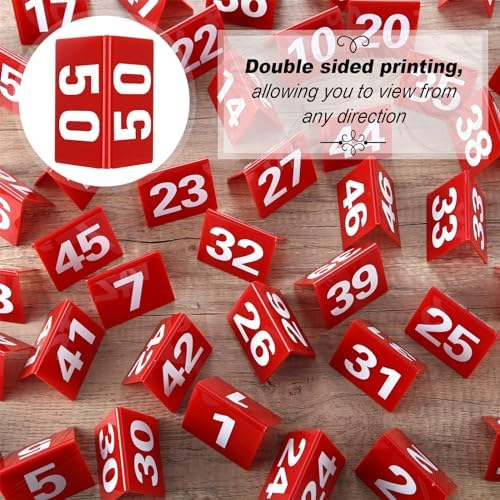 Tuanse 100 Pcs Acrylic Table Numbers 1-100 Table Tent Cards 2.5x2x1.6 Inch - Image 3