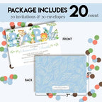 Custom Baby Shower Invites Blue Watercolor Jungle Invitations 20 5x7 Personalized Watercolor Safari Jungle Invitations With Envelopes - Unique Boy Watercolor Safari Jungle Baby Shower Cards - Image 4