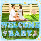 Chumia 13 Pcs Welcome Baby Yard Signs Baby Shower Yard Sign with Stakes, 15 Inch Tall Girl Boy Lawn Sign Gender Reveal Outdoor Decoration Welcome Newborn Announcement for Party Decorations(Blue) - Image 6