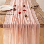 10Pcs Pink Cheesecloth Table Runner 120 Inches for Wedding Party Decor - Image 4