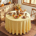 Eternal Beauty Gingham Ruffled Tablecloth Butter Yellow White 90 Round Fall by EternalBeauty